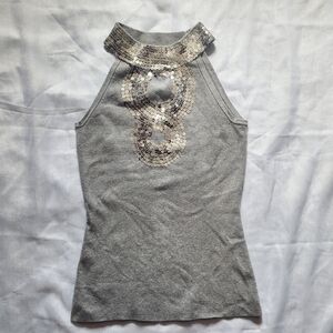 Inc International Concepts Silver Sequin Top size small
